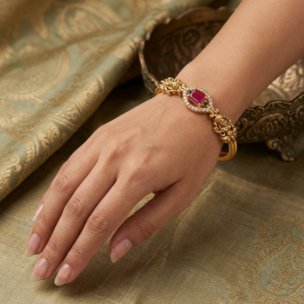 Elegents' Murukku Lakshmi Stone Bangle